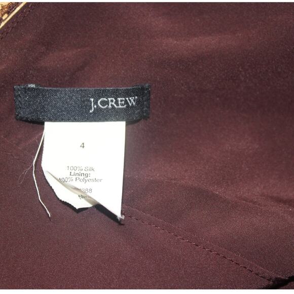 J.Crew Dress Women 4 Yellow Floral Silk Fit & Flare Midi Sleeveless V Neck Lace - Picture 4 of 5